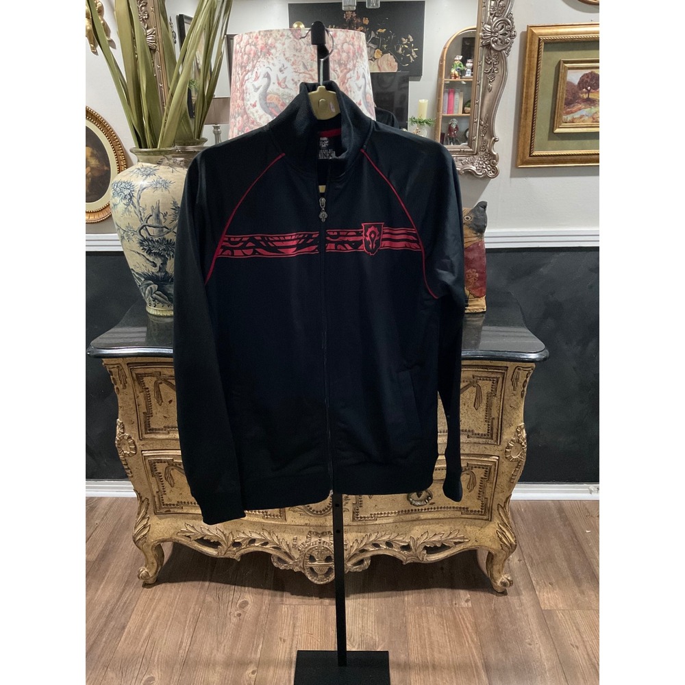 Jinx World of Warcraft Horde Track Jacket Black Red Full Zip Mens Small